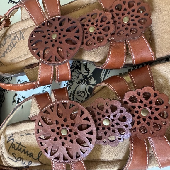 Natural Soul brown leather sandals. Women's 8.5 Euro 38.5 NWT! - Picture 4 of 6